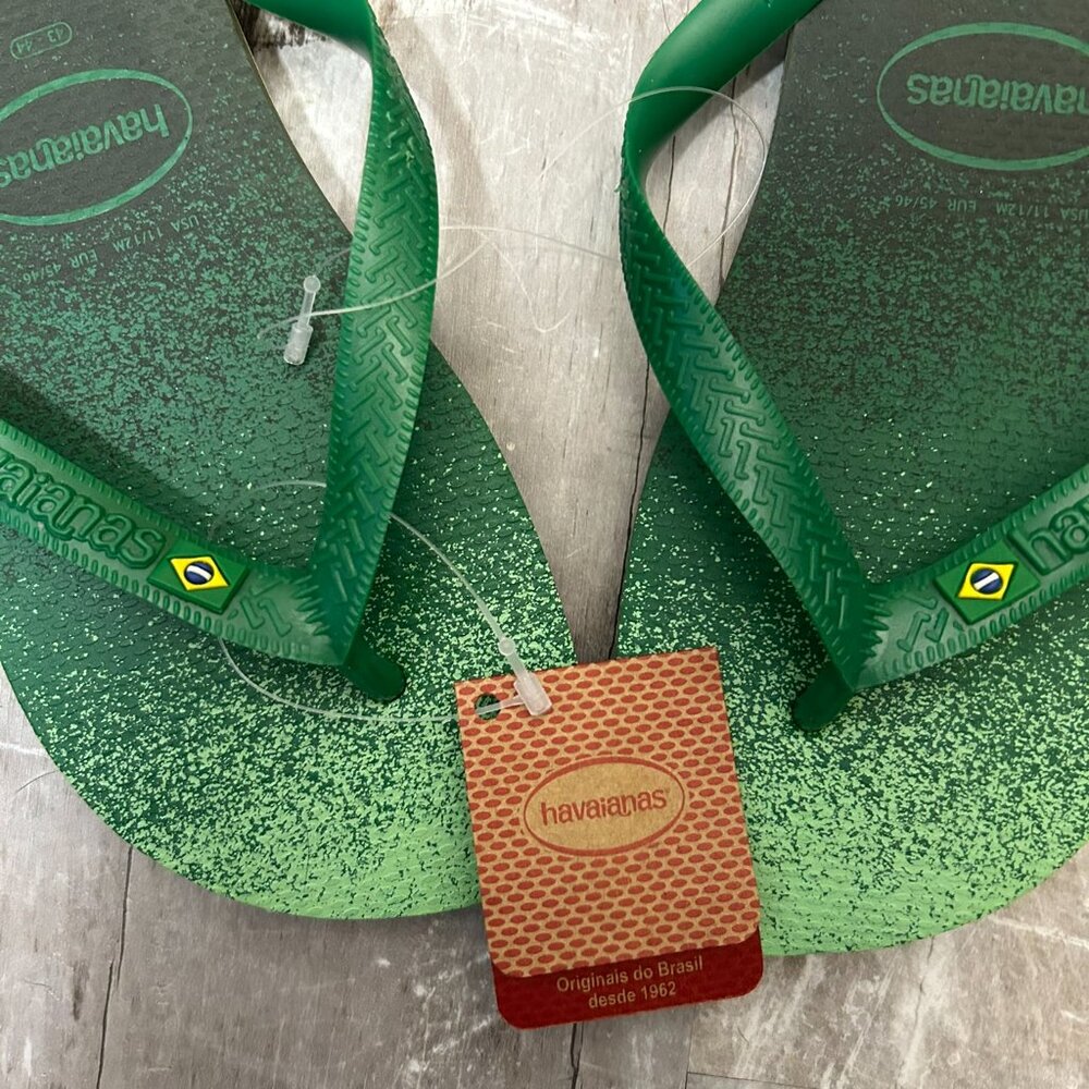 NWT Ladies Havainas Olive Flip Flop Size 11/12 - Picture 2 of 3